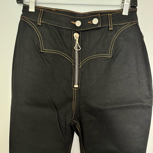 Ellery Zip Front Button Snap Closure Western Style Kickflare Jeans - Picture 6 of 6